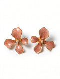 Rose Flower Pearl Stud Earrings