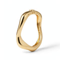 Gold wavy chunky cuff bangle side view - Avenzra Gold Wavy Bangle