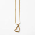 Tilted Heart Pendant Necklace | Golden Heart Necklace for Women