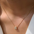 Initial Letter Necklace with Stones | Golden Alphabet Necklace for Women