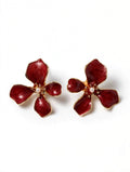 Rose Flower Pearl Stud Earrings