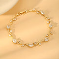 Golden tulip bracelet with white clear stones - Avenzra Multicolour Tulip Bracelet