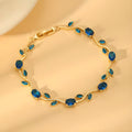 Golden tulip bracelet with dark blue stones - Avenzra Multicolour Tulip Bracelet