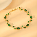 Golden tulip bracelet with green stones - Avenzra Multicolour Tulip Bracelet