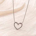 Silver Open Heart Pendant Necklace for Women