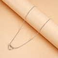 Silver Open Heart Pendant Necklace for Women
