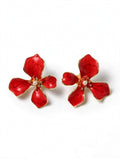 Rose Flower Pearl Stud Earrings