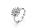 Silver starburst cluster stone ring close-up - Avenzra Starburst Bangle & Ring Set