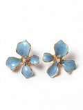 Rose Flower Pearl Stud Earrings
