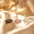 Gold-tone swan pendant necklaces with black, pink and clear stones - Avenzra Swan Pendant Necklace