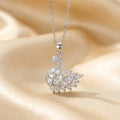 Silver crystal swan pendant necklace - Avenzra Swan Pendant Necklace
