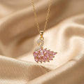 Pink and golden crystal swan pendant necklace - Avenzra Swan Pendant Necklace