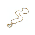 Tilted Heart Pendant Necklace | Golden Heart Necklace for Women