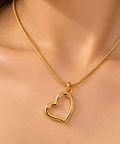 Tilted Heart Pendant Necklace | Golden Heart Necklace for Women